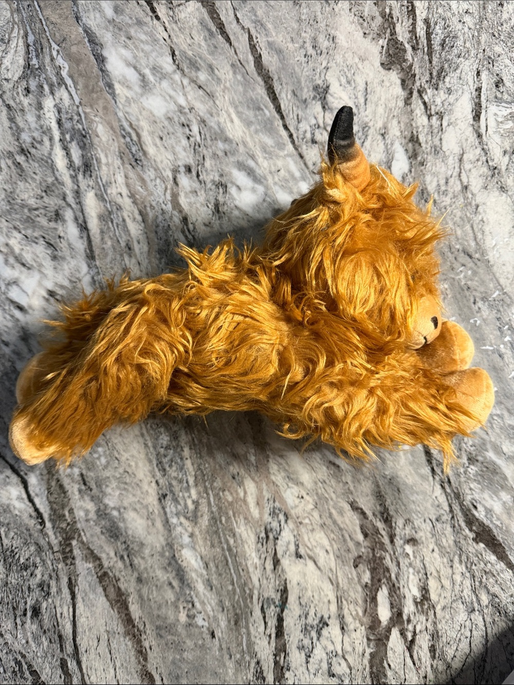 Golden Fuzzy Highland Cow Plush